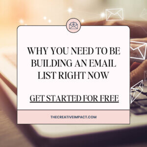 hands typing on keyboard with text overlay - why you need to be building an email list now. Get started for free