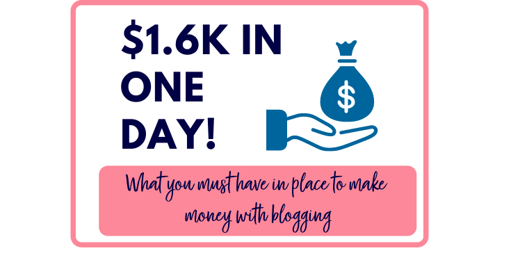 make money with blogging 1.6k one day