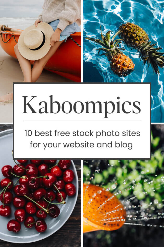 4 Kaboompics images with the text Pexels - 10 best free stock photo sites for your website and blog