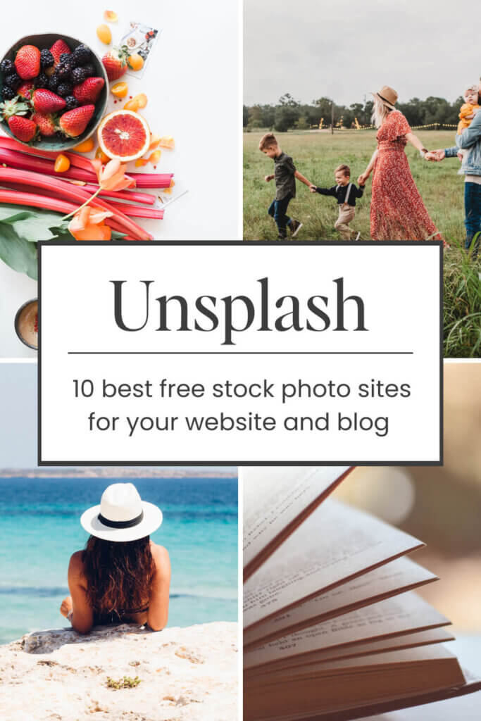 4 Unsplash images with the text Pexels - 10 best free stock photo sites for your website and blog
